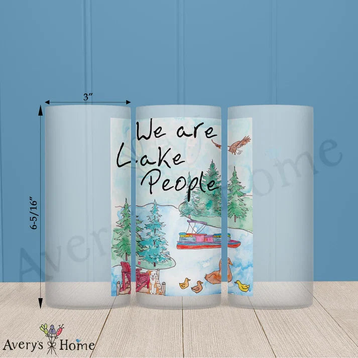 We are Lake People Frosted Drinking Glass