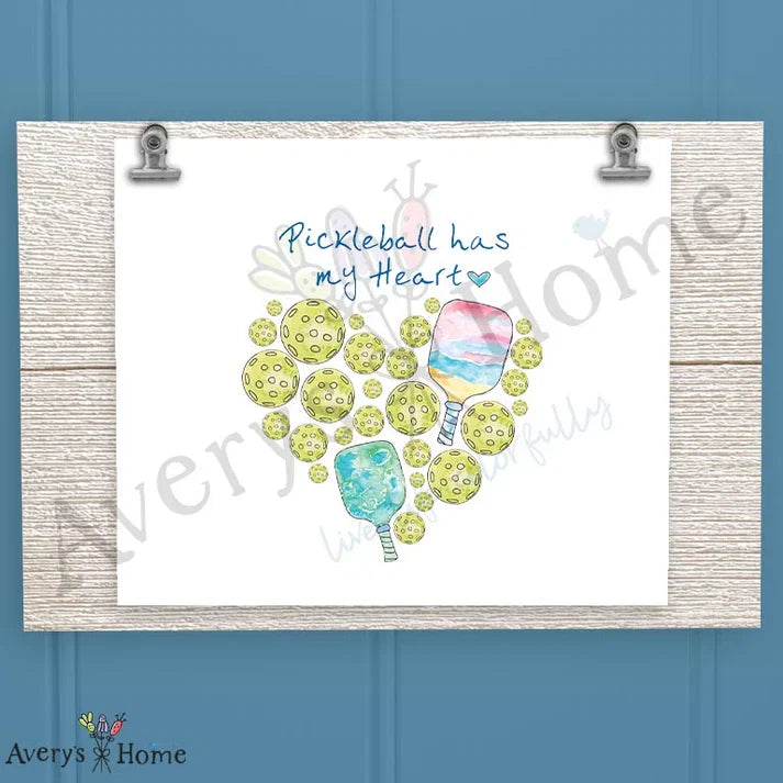 Pickleball Valentine Frosted Drinking Glass