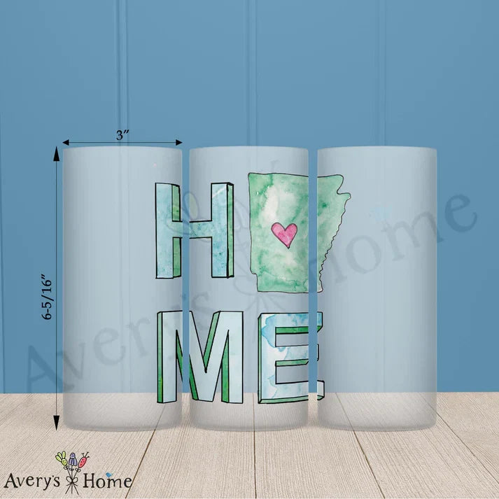 HOME in Arkansas Frosted Drinking Glass