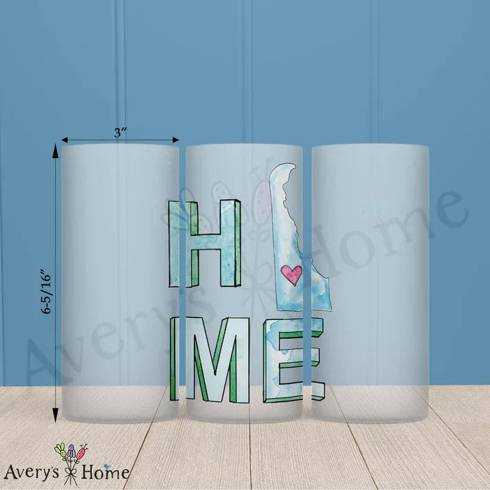 HOME in Delaware Frosted Drinking Glass