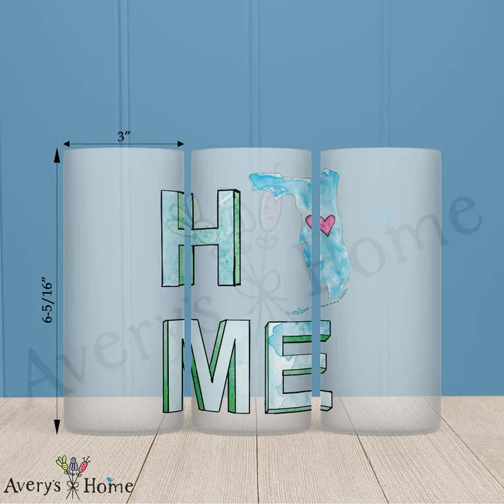 HOME in Florida Frosted Drinking Glass