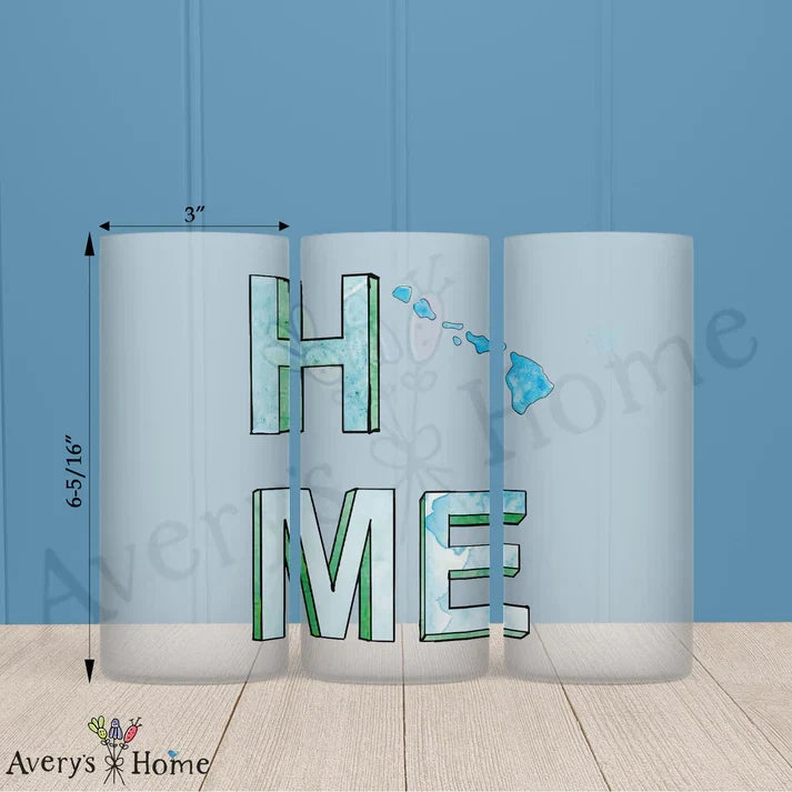 HOME in Hawaii Frosted Drinking Glass