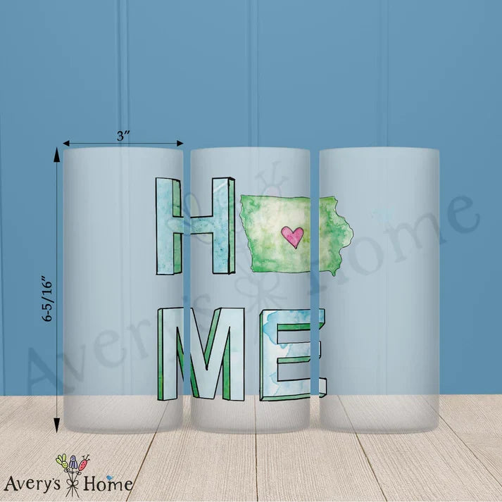 HOME in Iowa Frosted Drinking Glass