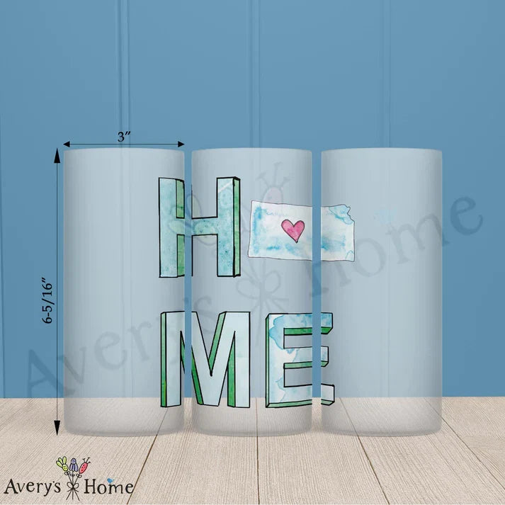 HOME in Kansas Frosted Drinking Glass