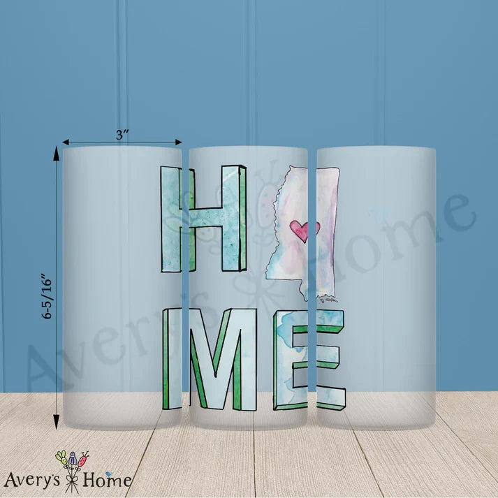 HOME in Mississippi Frosted Drinking Glass