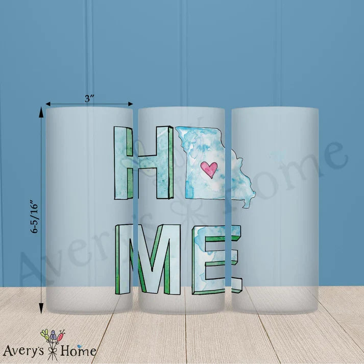 HOME in Missouri Frosted Drinking Glass