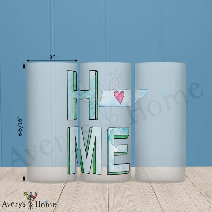 HOME in Tennessee Frosted Drinking Glass