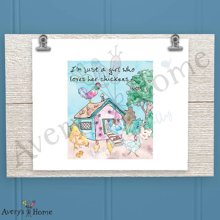 Girl Who Loves Her Chickens Frosted Drinking Glass