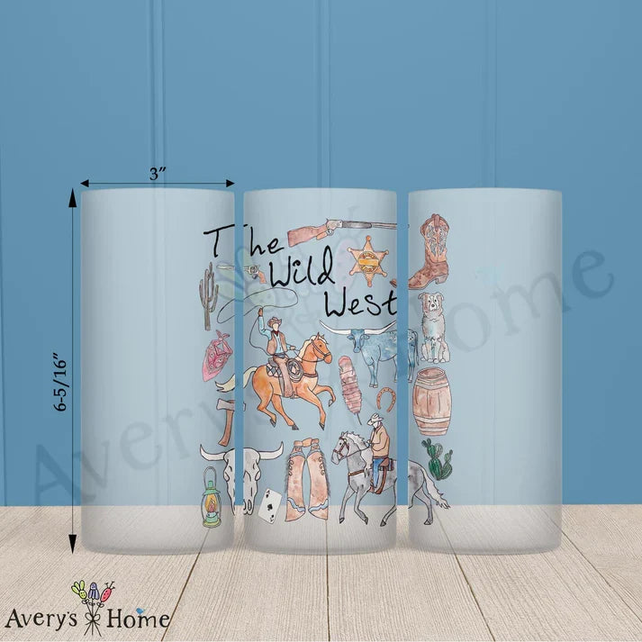 The Wild West Frosted Drinking Glass