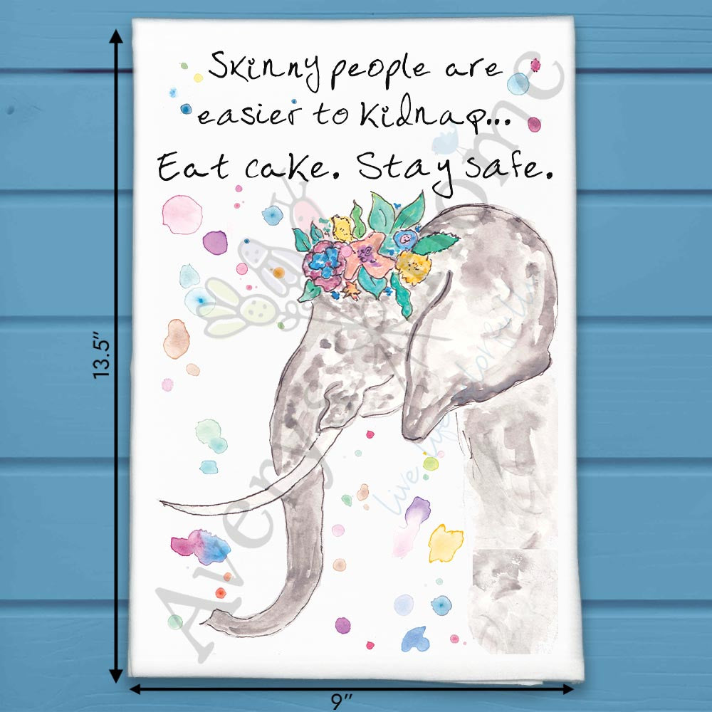 Eat Cake flour sack dish towel, art by Avery Jackson
