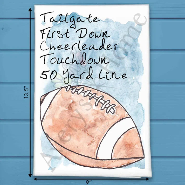 Football Season flour sack dish towel, art by Avery Jackson