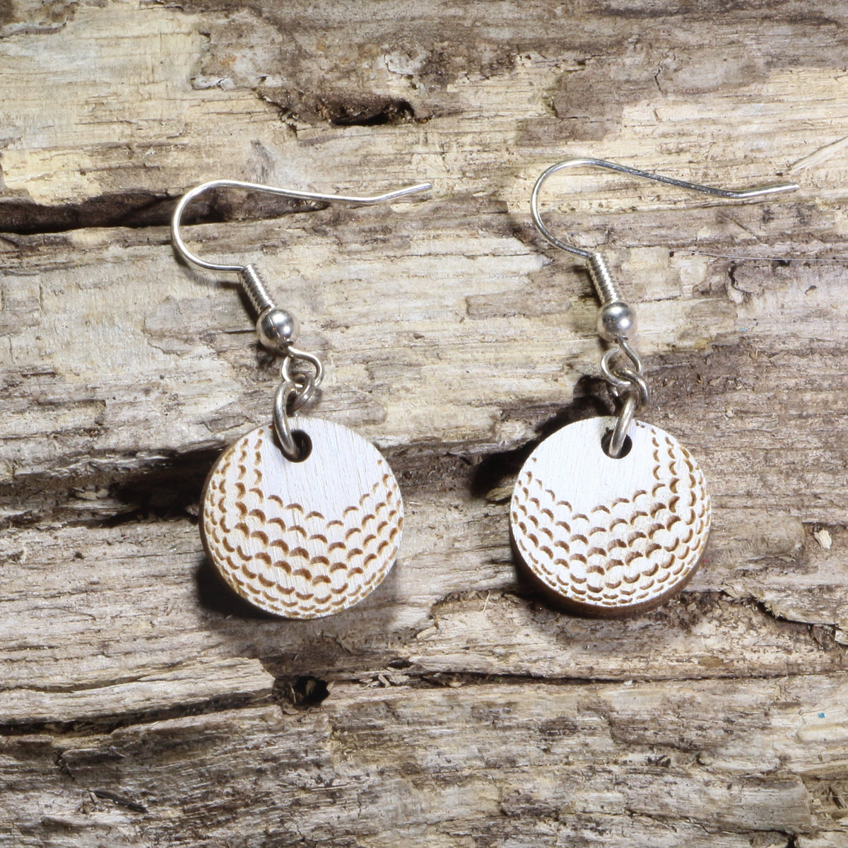 Golf Ball Wooden Earrings | Golf Lover Sports Jewelry