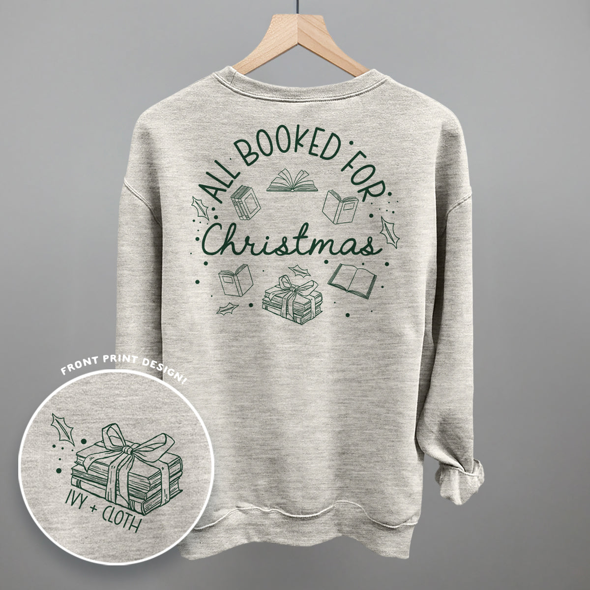 All Booked For Christmas Wreath (Back Print)