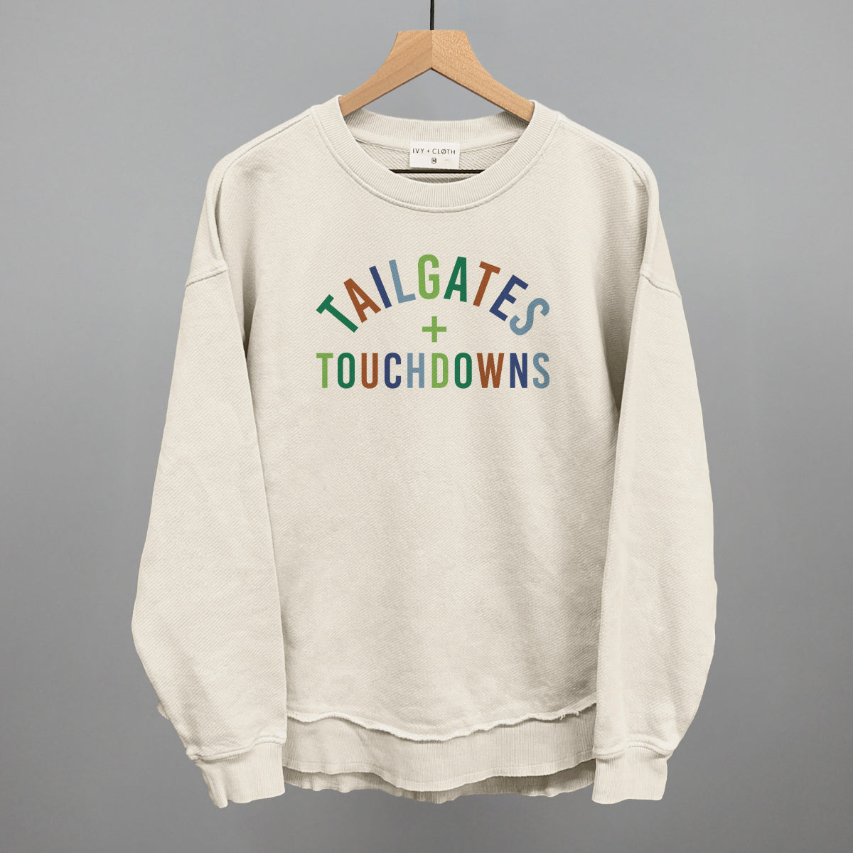 Tailgates And Touchdowns design shown in tapioca