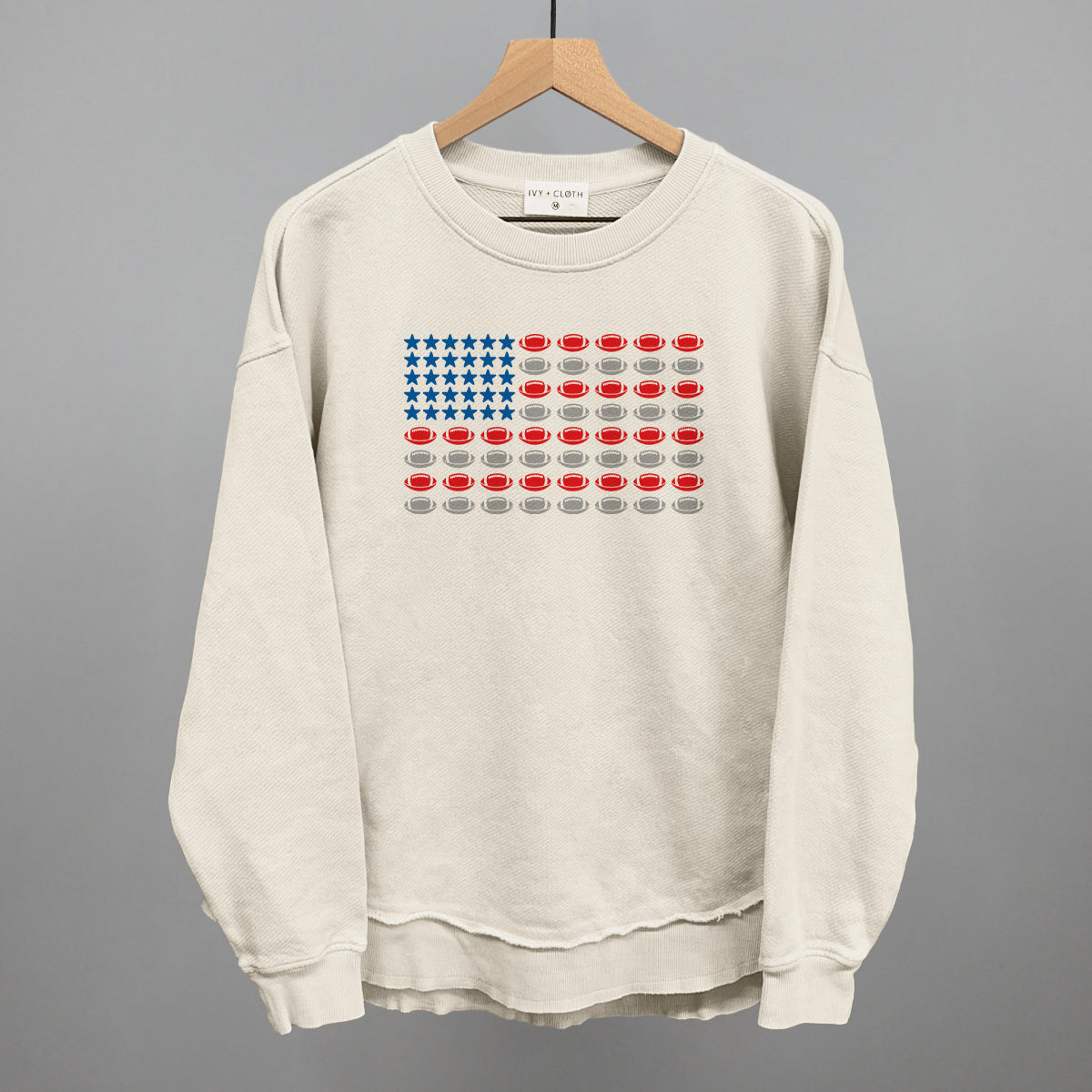 Football American flag design shown in tapioca