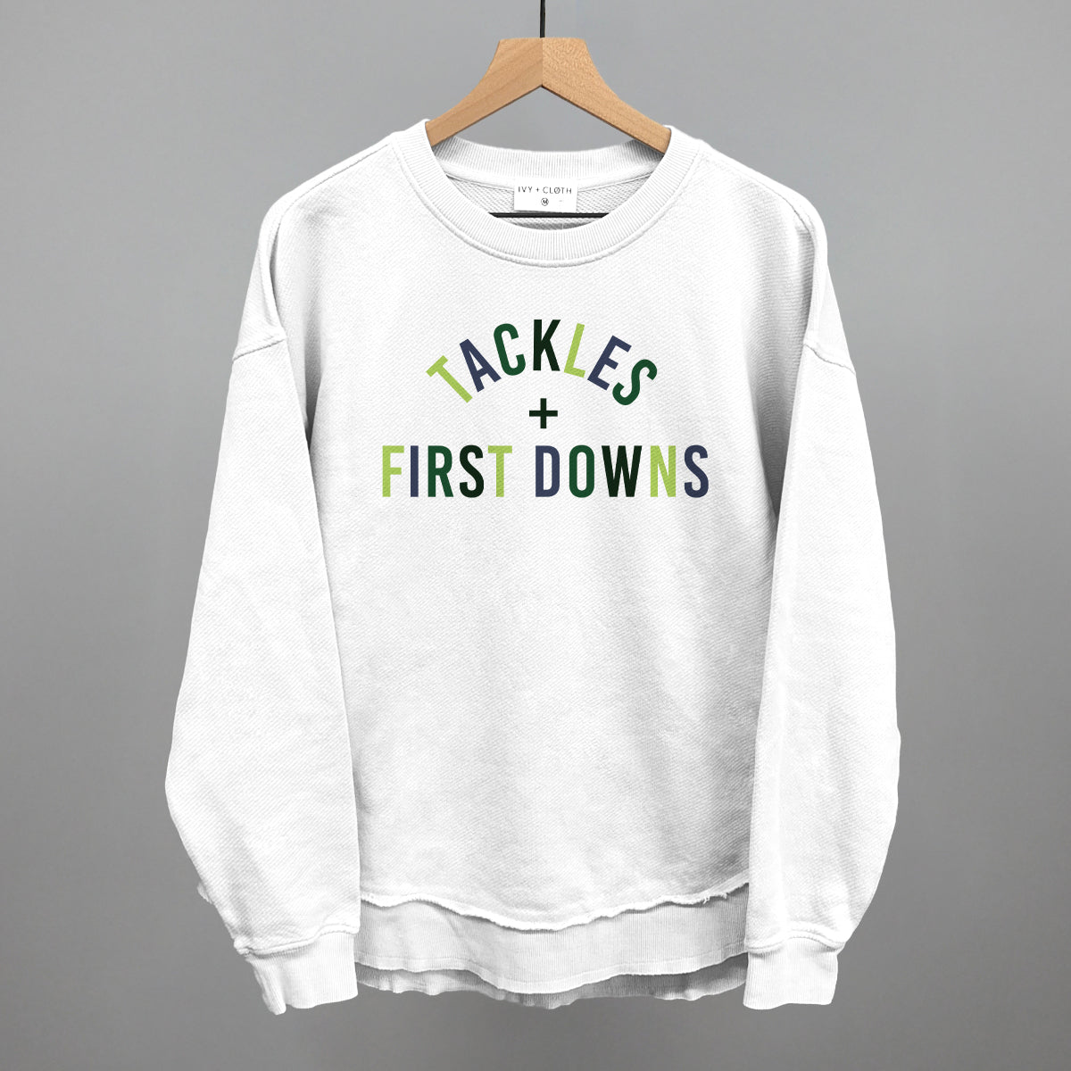 Tackles And First Downs design shown in white