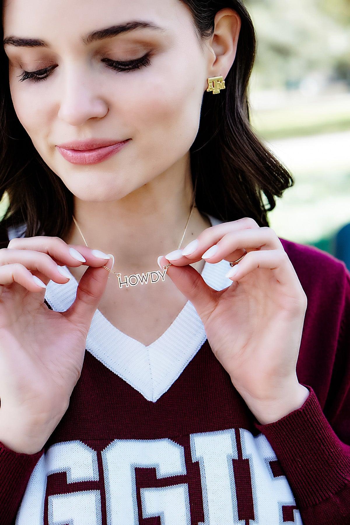 Texas A&M Aggies Outline Enamel Necklace