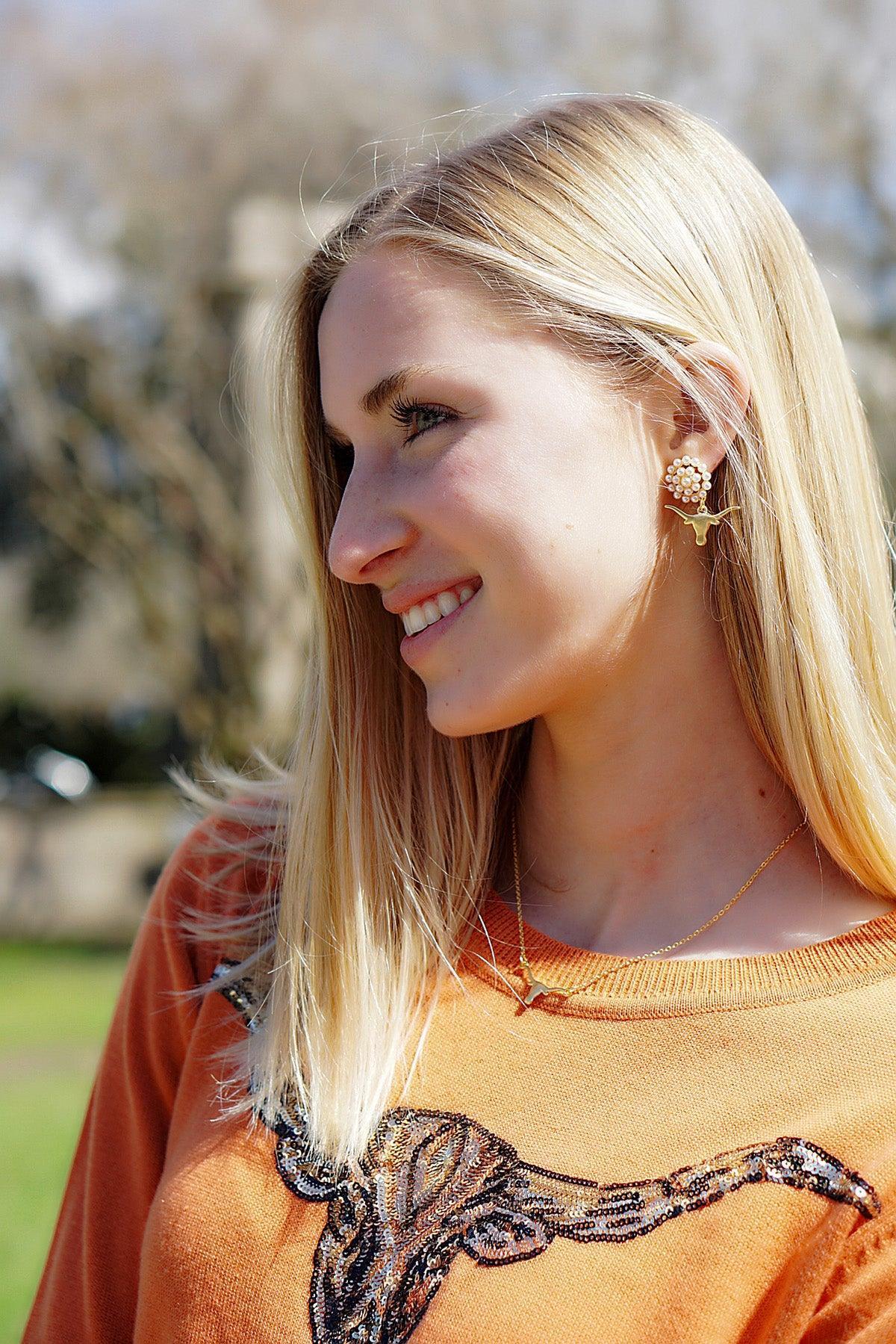 Texas Longhorns 24K Gold Plated Pendant Necklace