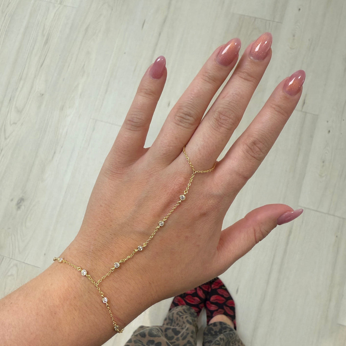 Floating Diamond Hand Chain Bracelet