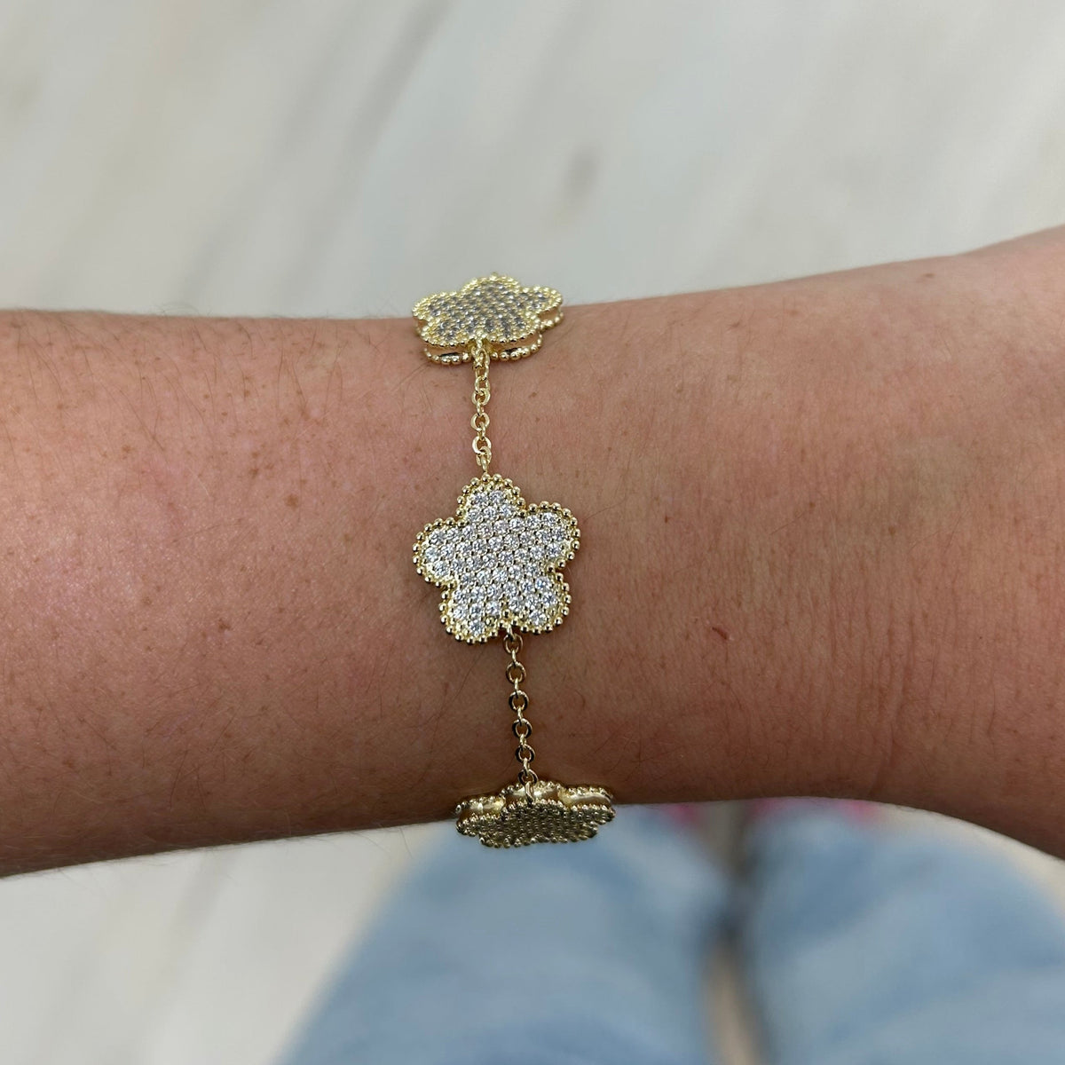 Adeline Clover Pave Bracelet