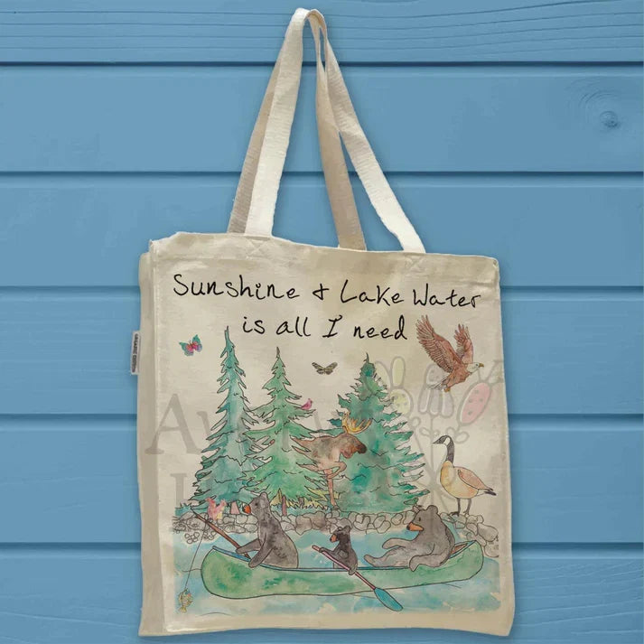 Sunshine and Water cotton tote bag, art by Avery Jackson