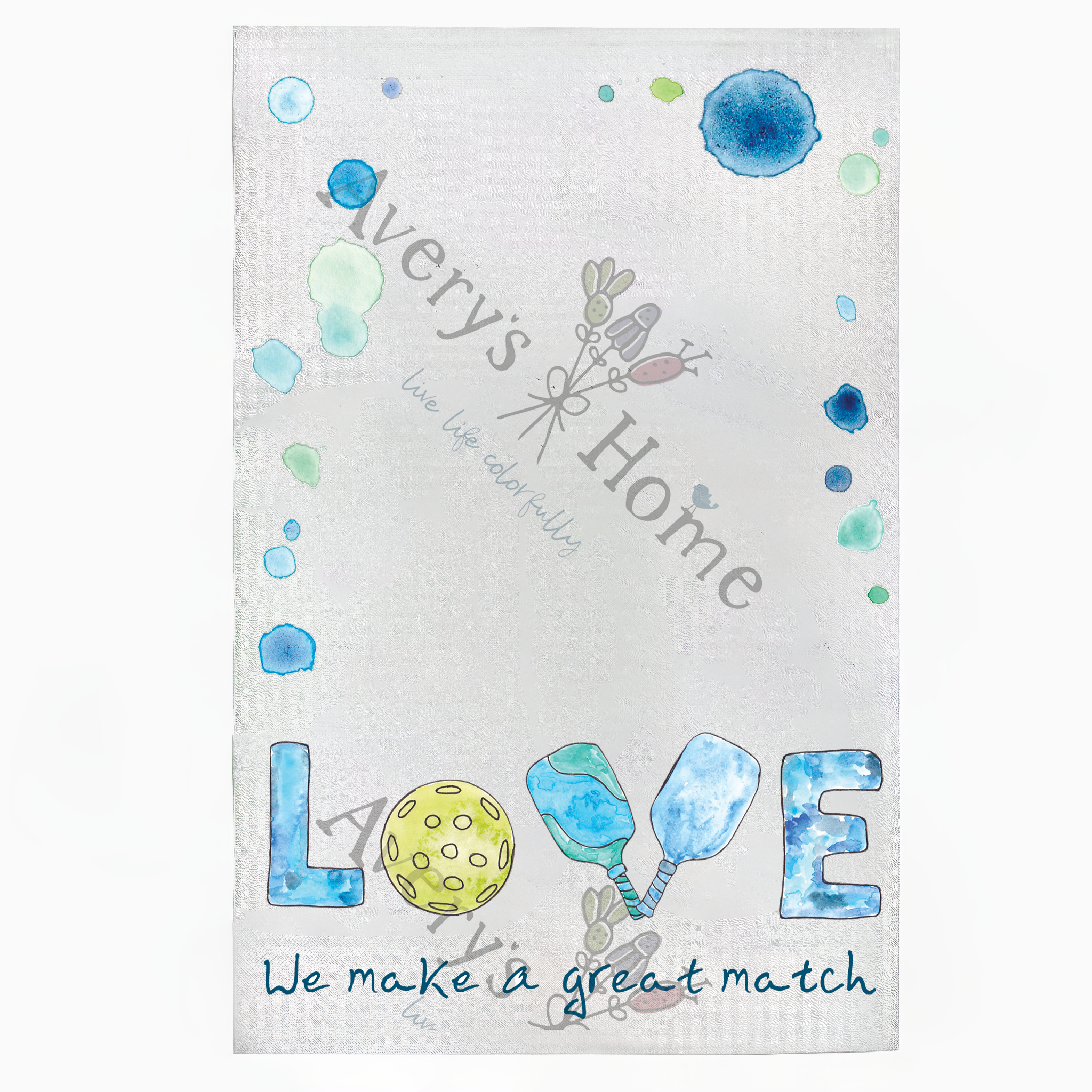 We Make a Great Match Pickleball dish towel, 27x27 flour sack cotton