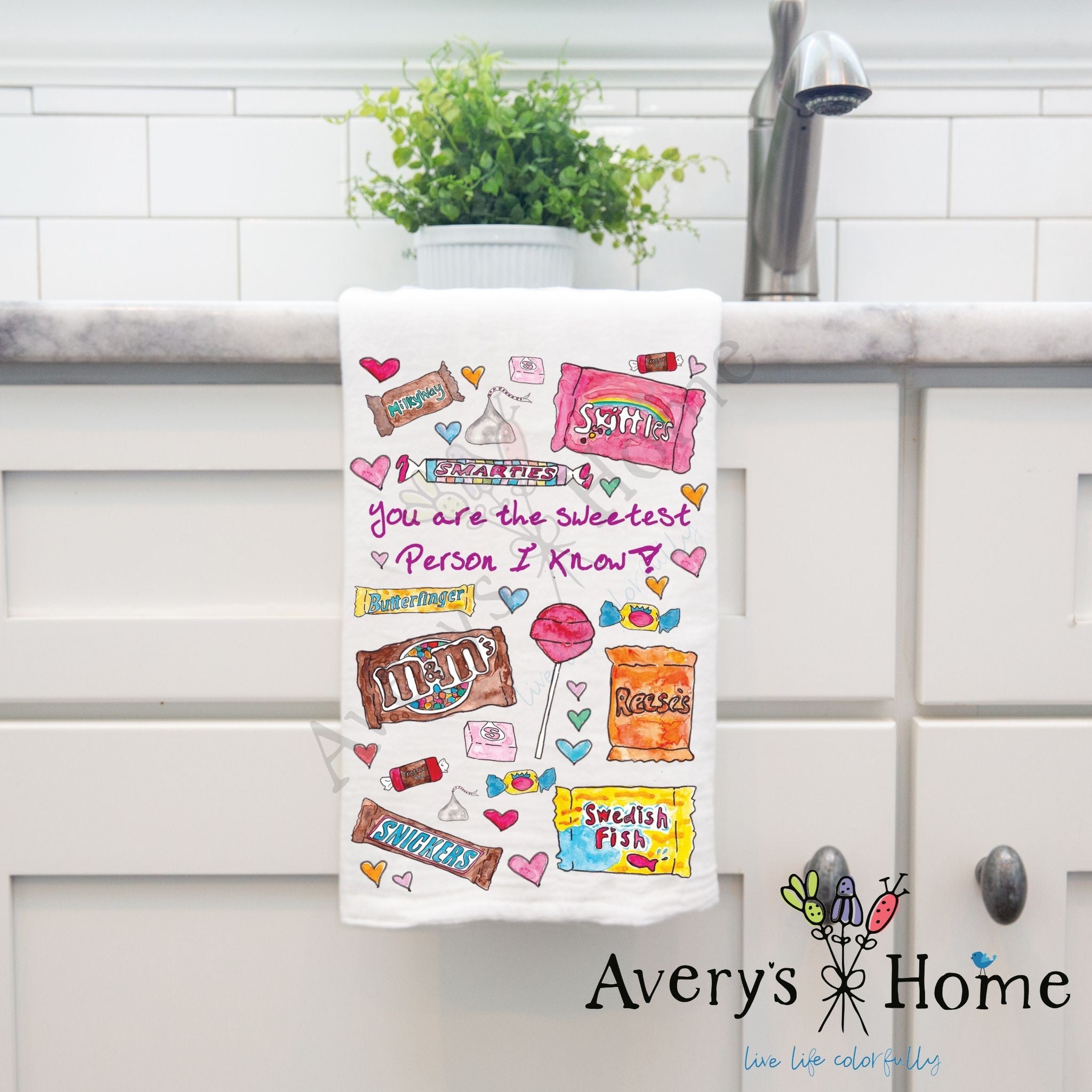 You are the Sweetest dish towel, 27x27 flour sack cotton