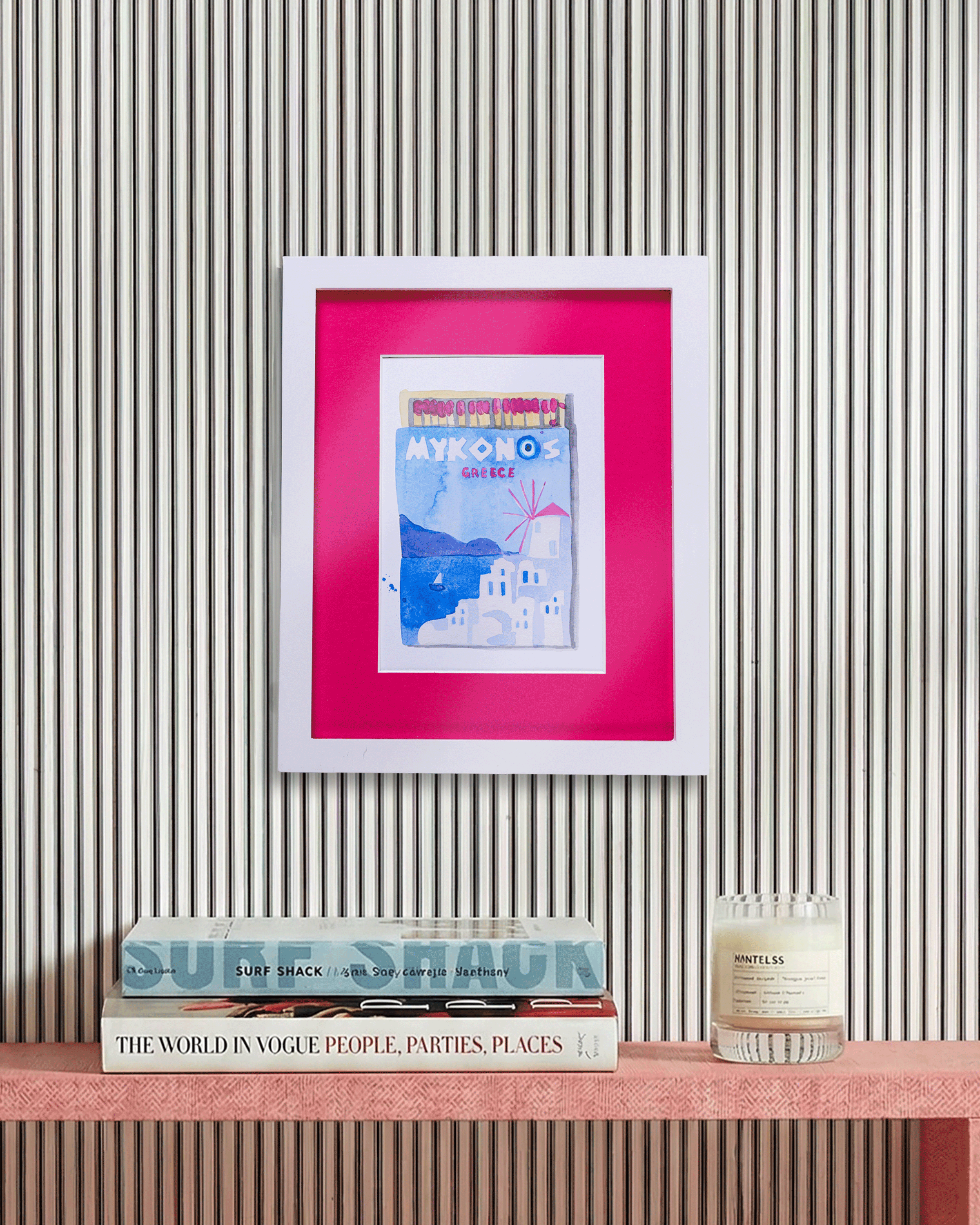 Mykonos Matchbook Art Print