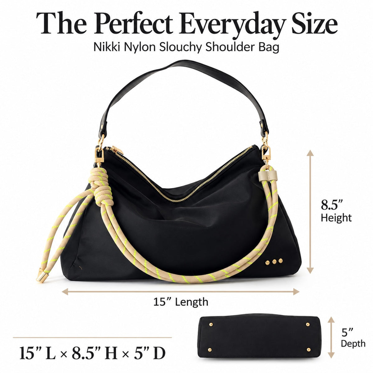 Nikki Nylon Slouchy Shoulder Bag