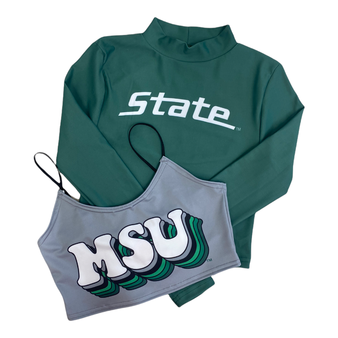 Michigan State Gray Spaghetti Tank