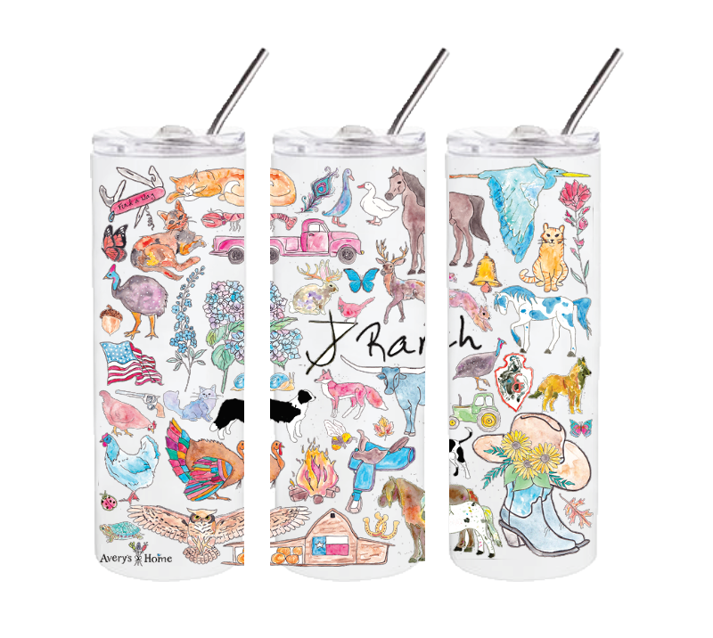 J7 Ranch 20 oz Skinny Tumbler