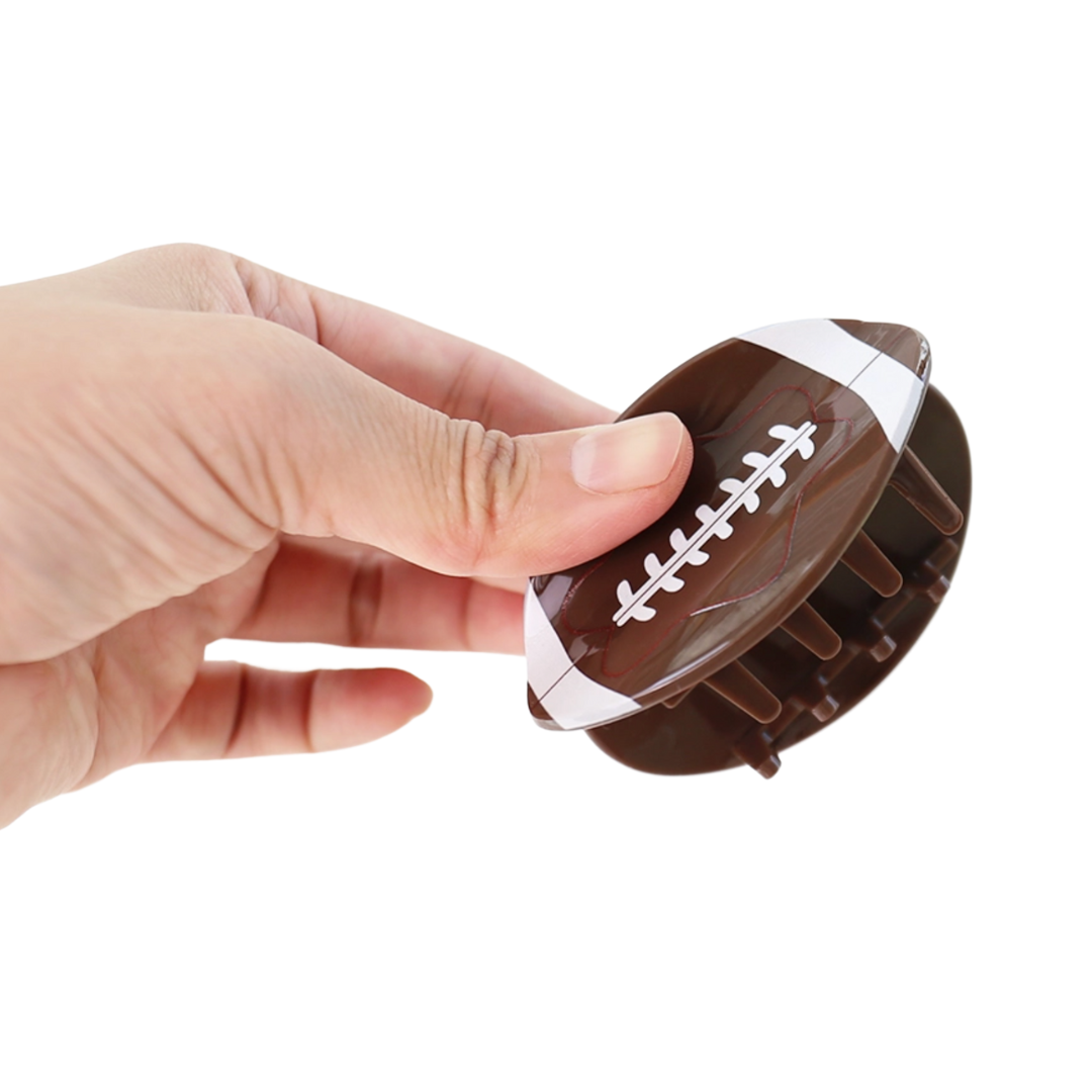 Football claw clip shown alongside other gameday claw clip styles