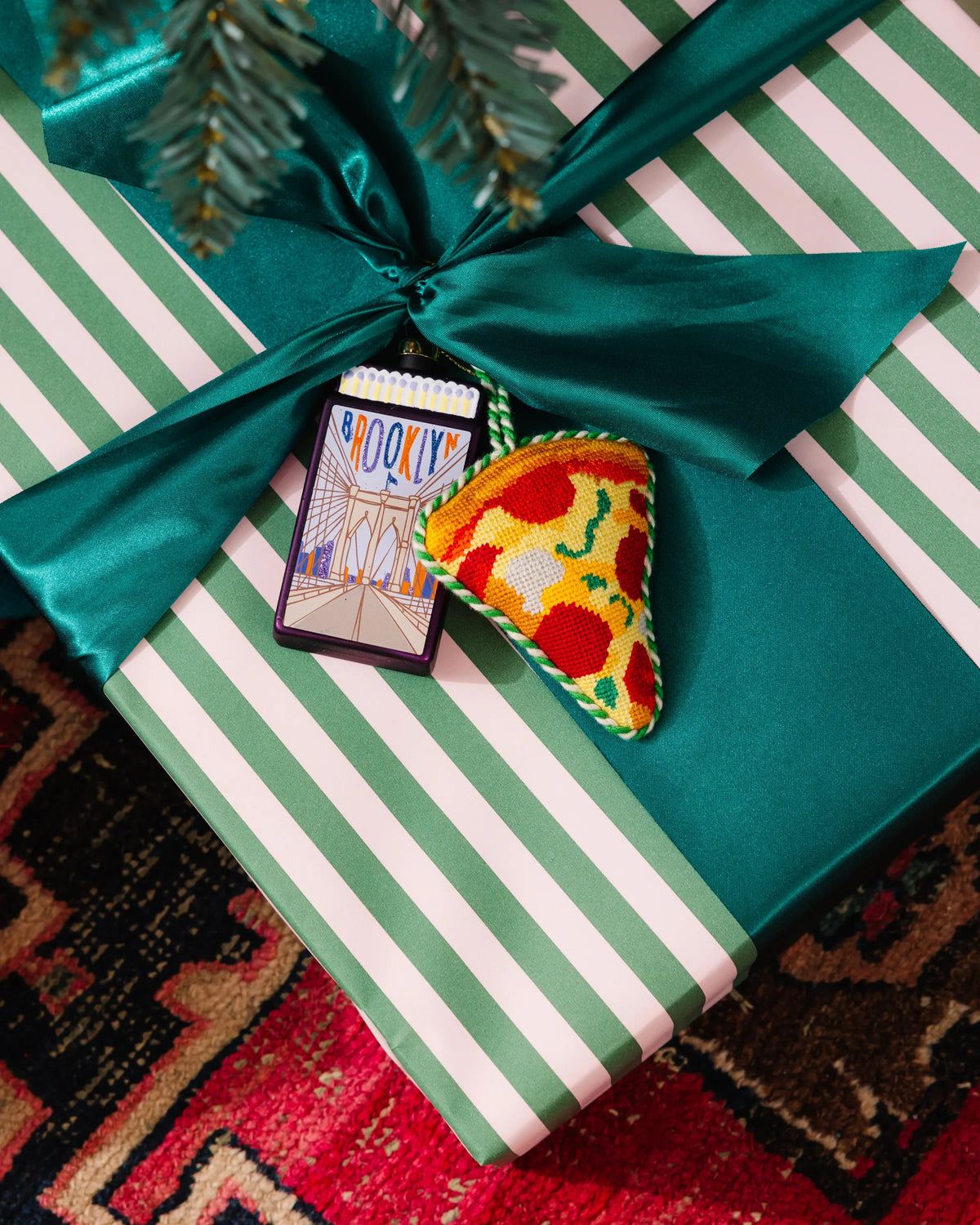 Needlepoint Icon Ornament - Pizza Slice