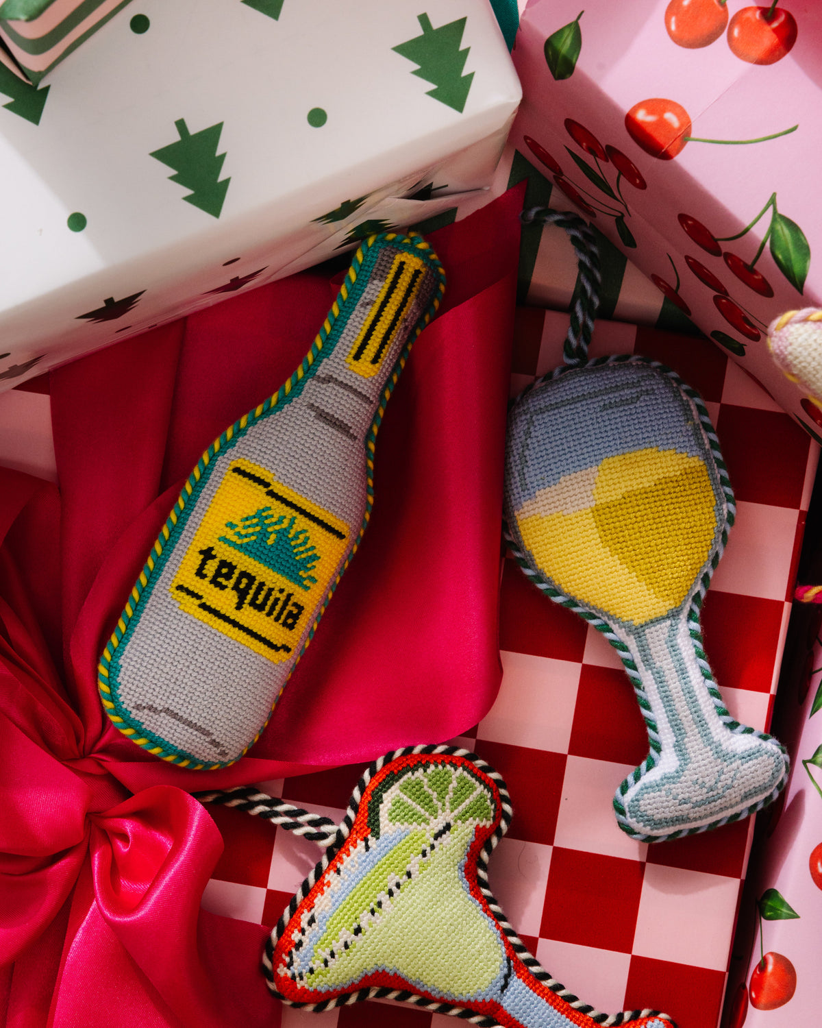 Needlepoint Icon Ornament - Tequila Bottle
