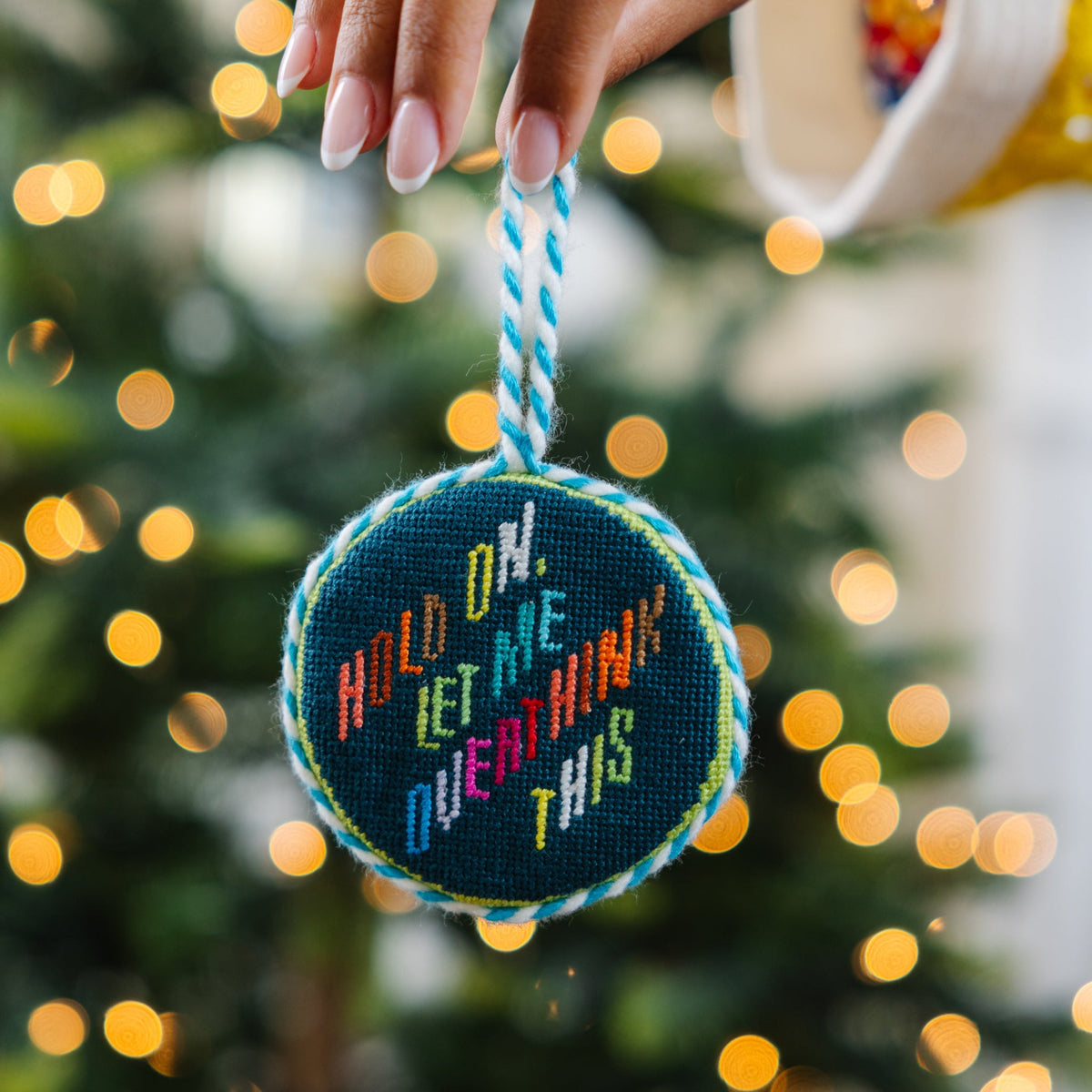 Overthink Needlepoint Ornament