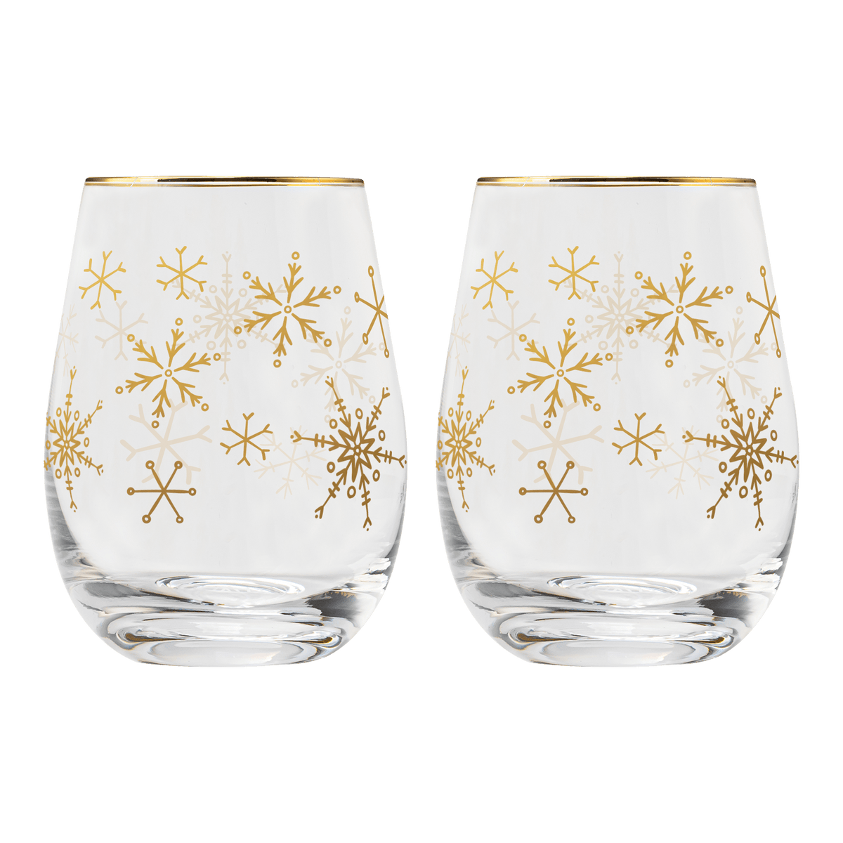 Snowflakes Stemless Wine Glass - Boxed Set of 2