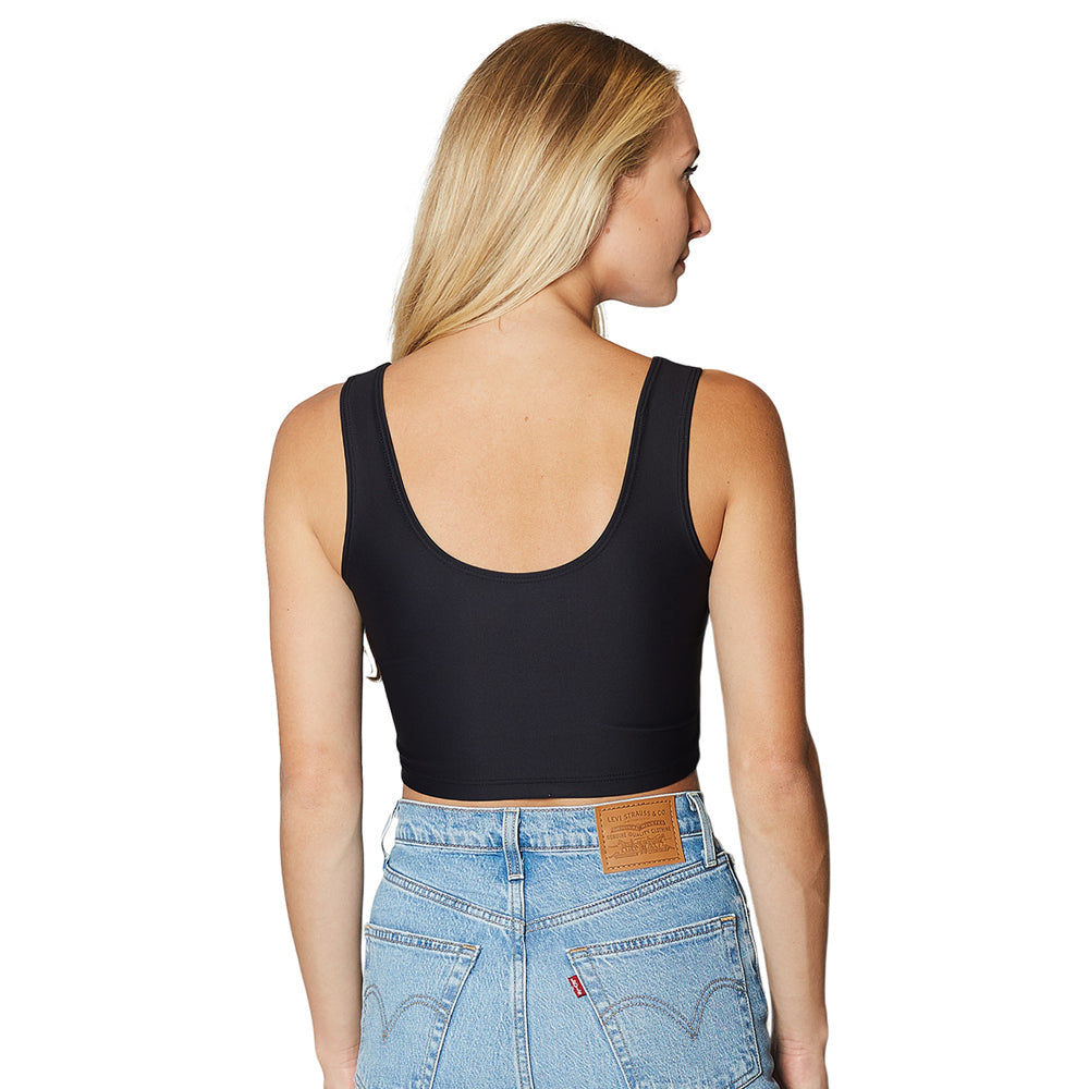 Ohio State OSU Buckeyes Black Crop Tank Top
