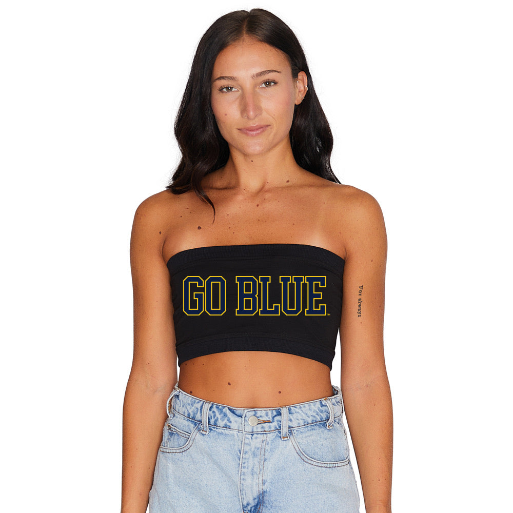 University of Michigan Black Bandeau Top