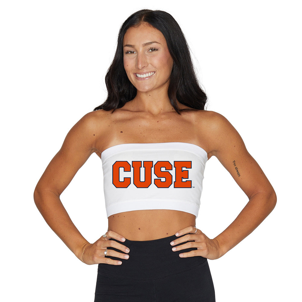 Syracuse White Bandeau Top