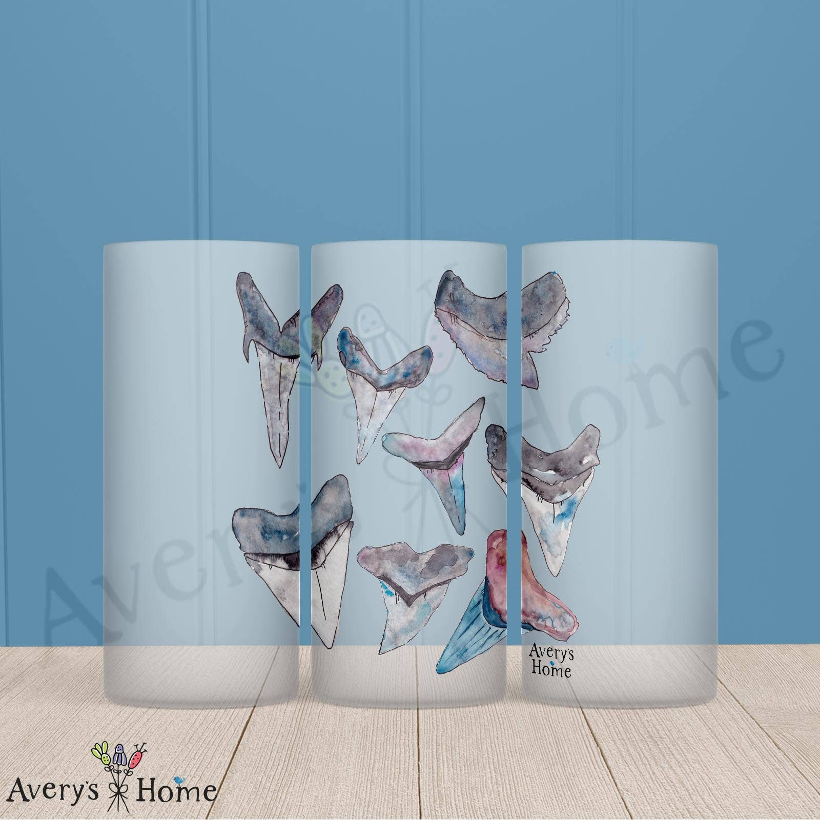 Shark Teeth Frosted Drinking Glass
