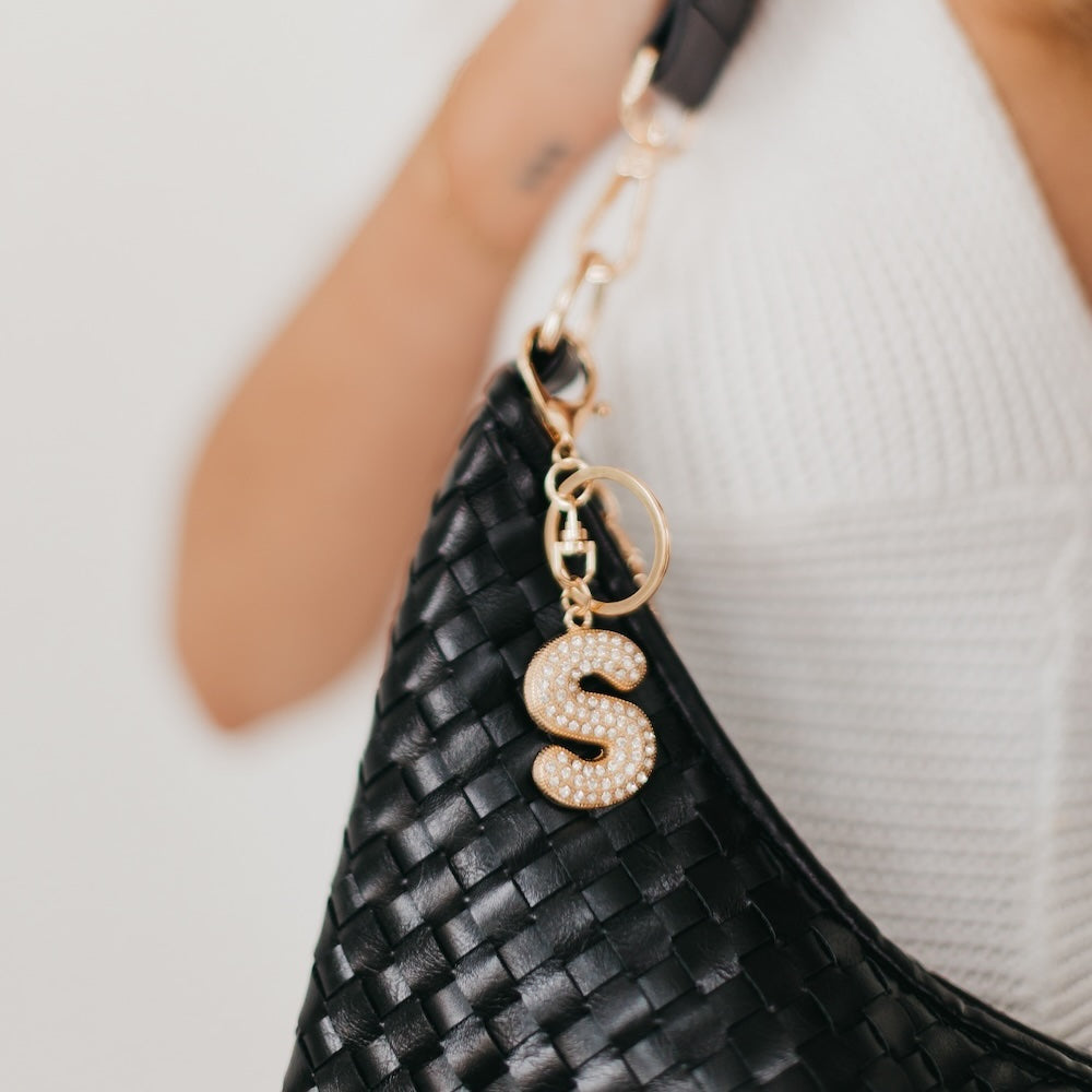 Diamond Initial Bag Charm