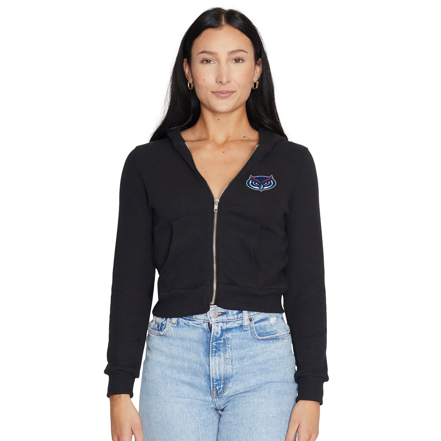 Florida Atlantic Owls Waffle Knit Zip Up Hoodie