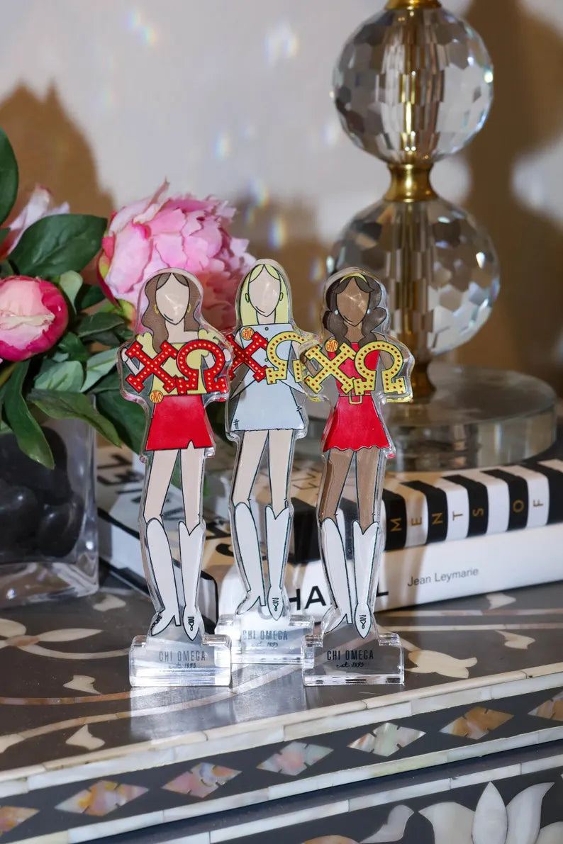Chi Omega Acrylic Block Shelfie