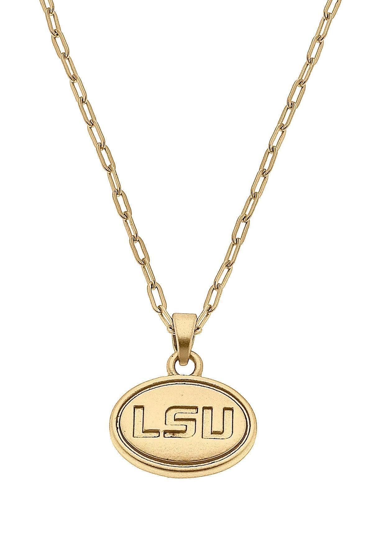 LSU Tigers 24K Gold Plated Pendant Necklace
