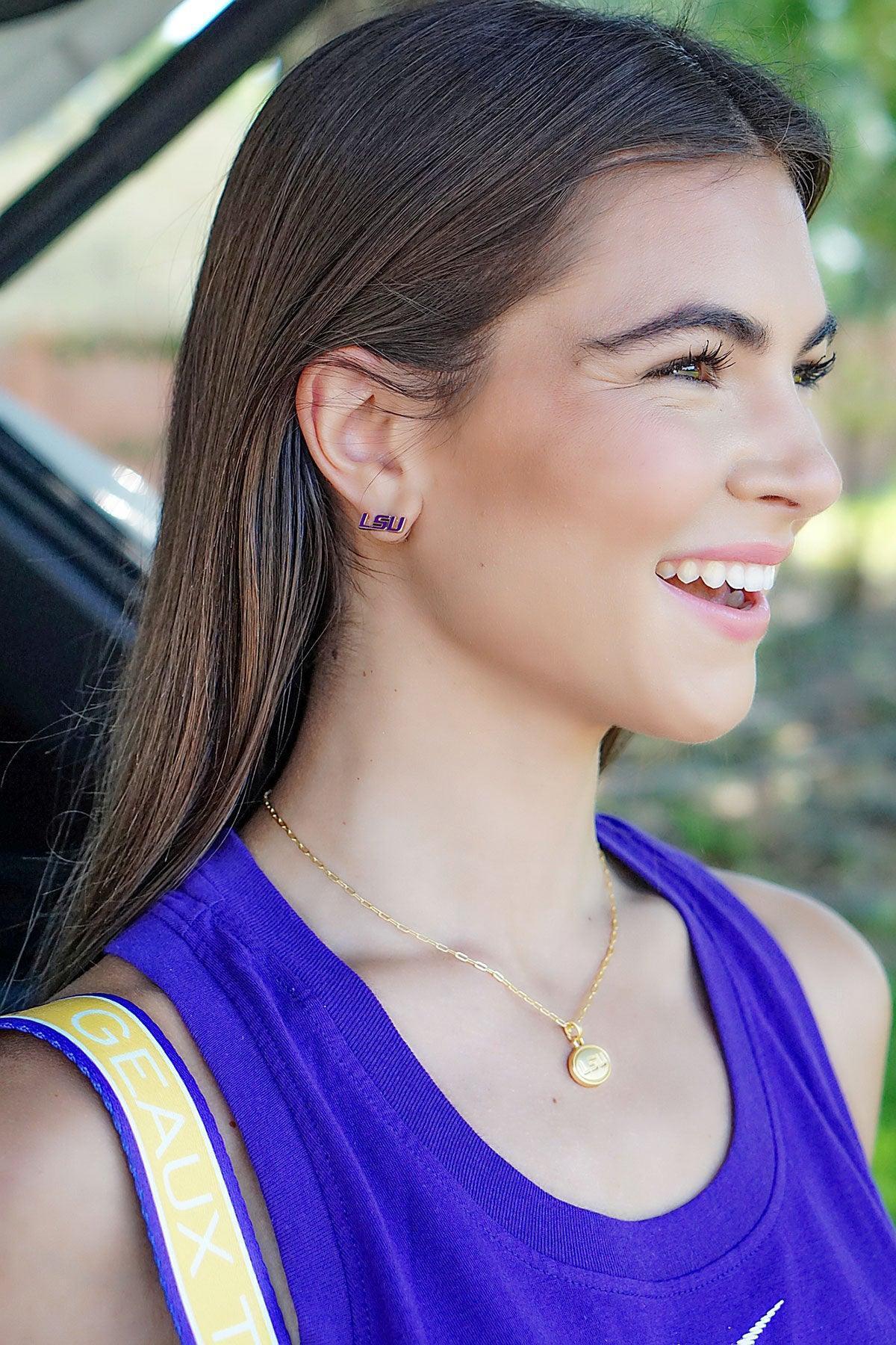 LSU Tigers 24K Gold Plated Pendant Necklace