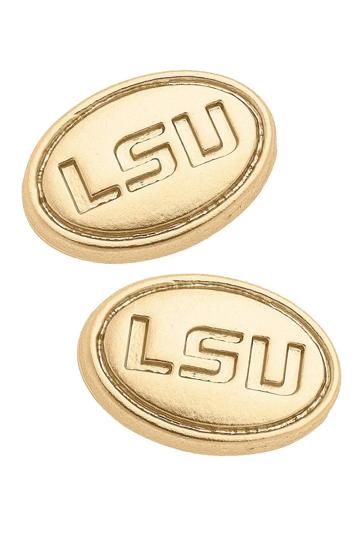 LSU Tigers 24K Gold Plated Stud Earrings