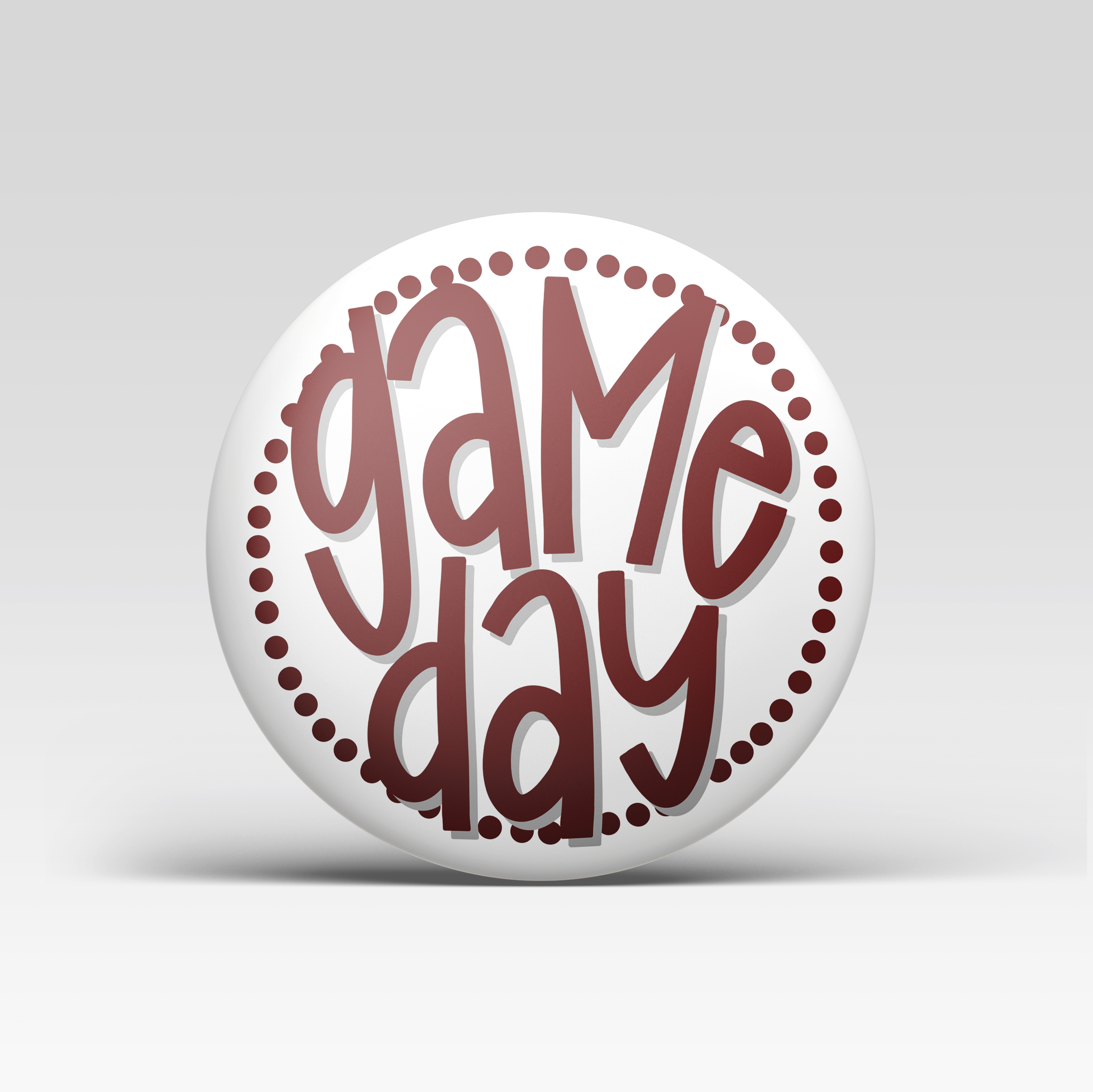 Polka Dot Game Day Button - Maroon