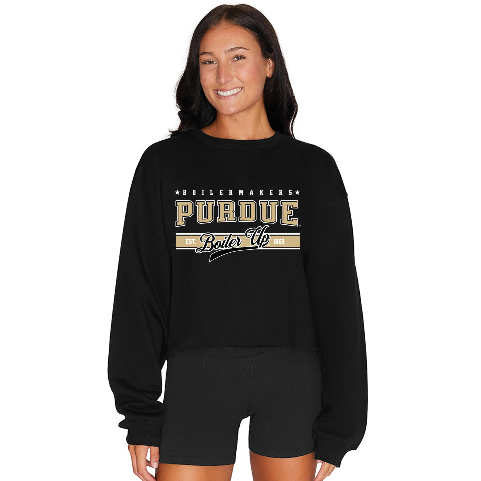 Purdue Black Crewneck