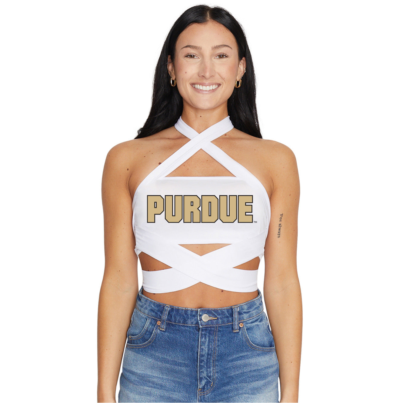 Purdue White Way Bandeau Top