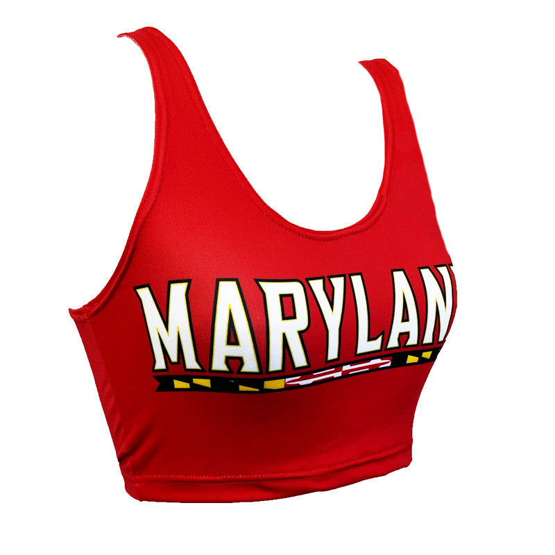 Maryland Terps Red Crop Tank Top